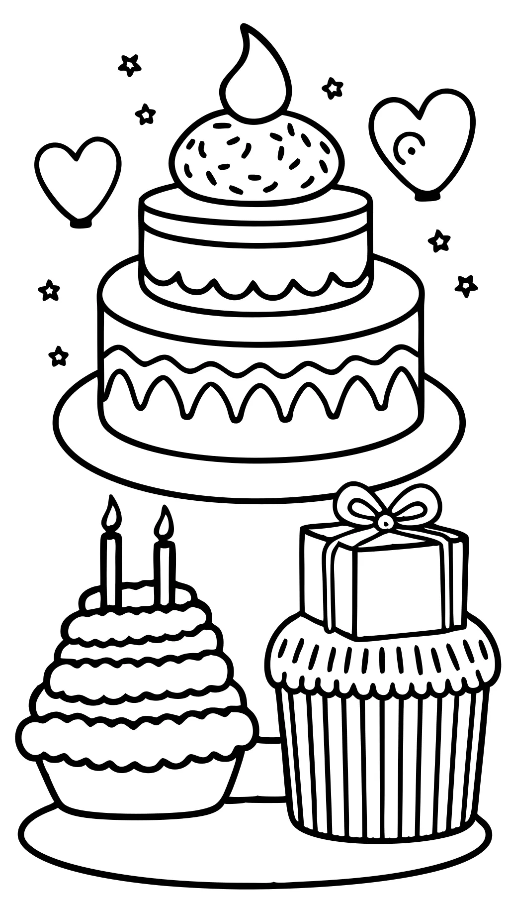 easy cake coloring pages